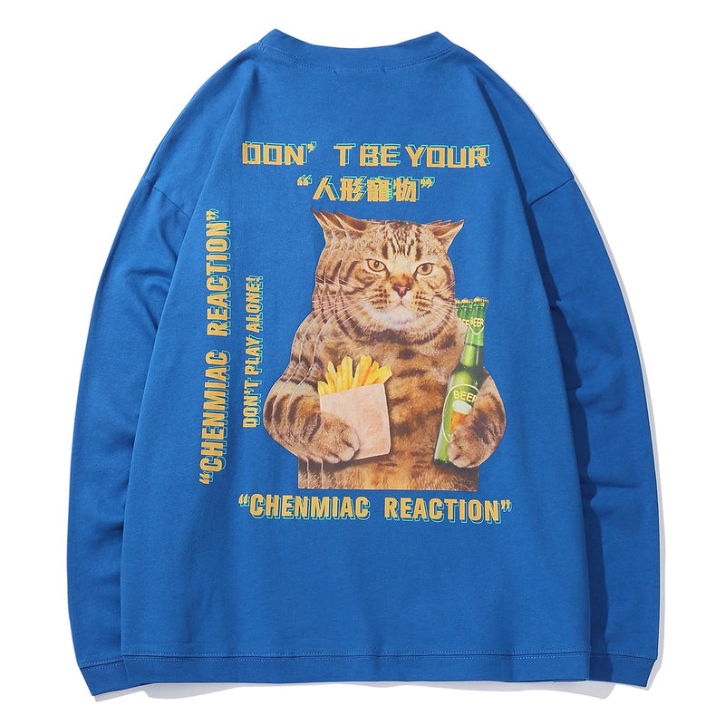 Cat Letter Printed Casual Sweatshirts