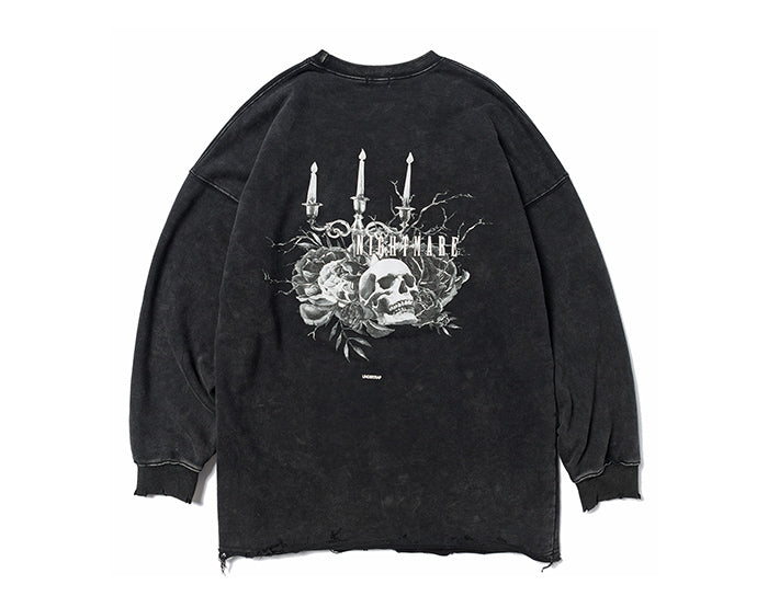 Dark Candle Skull Print Sweatshirts