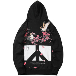 Floral Bird Print Hoodies