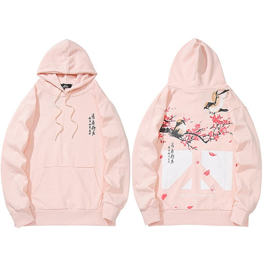 Floral Bird Print Hoodies