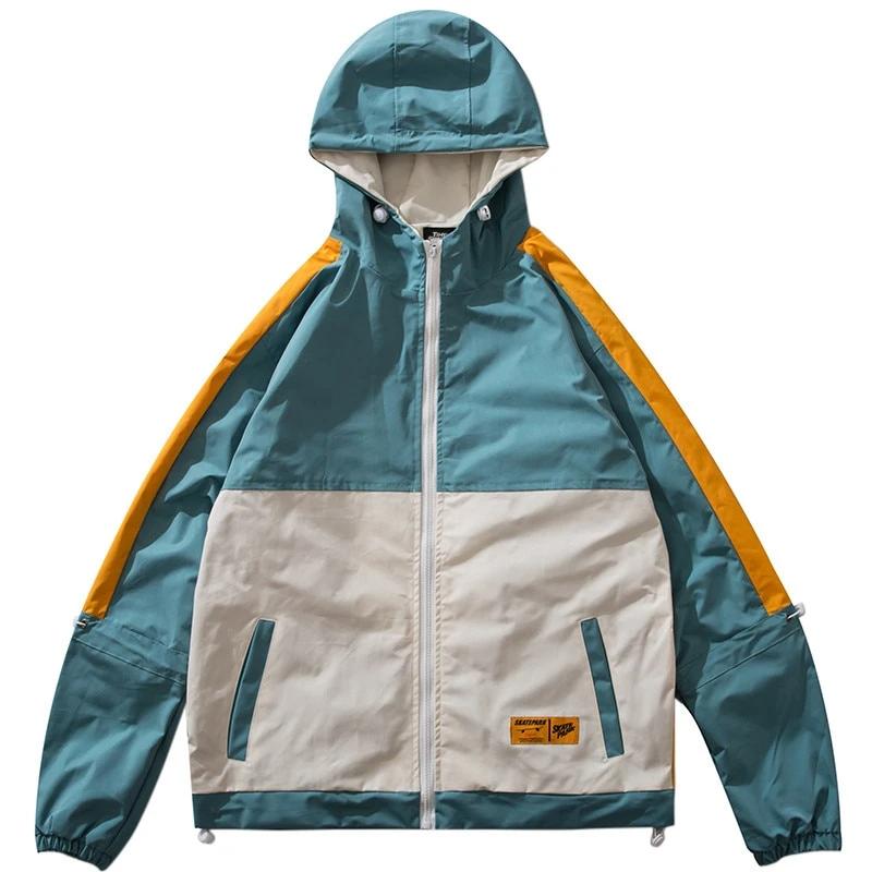 Color Block Hooded Track Jackets