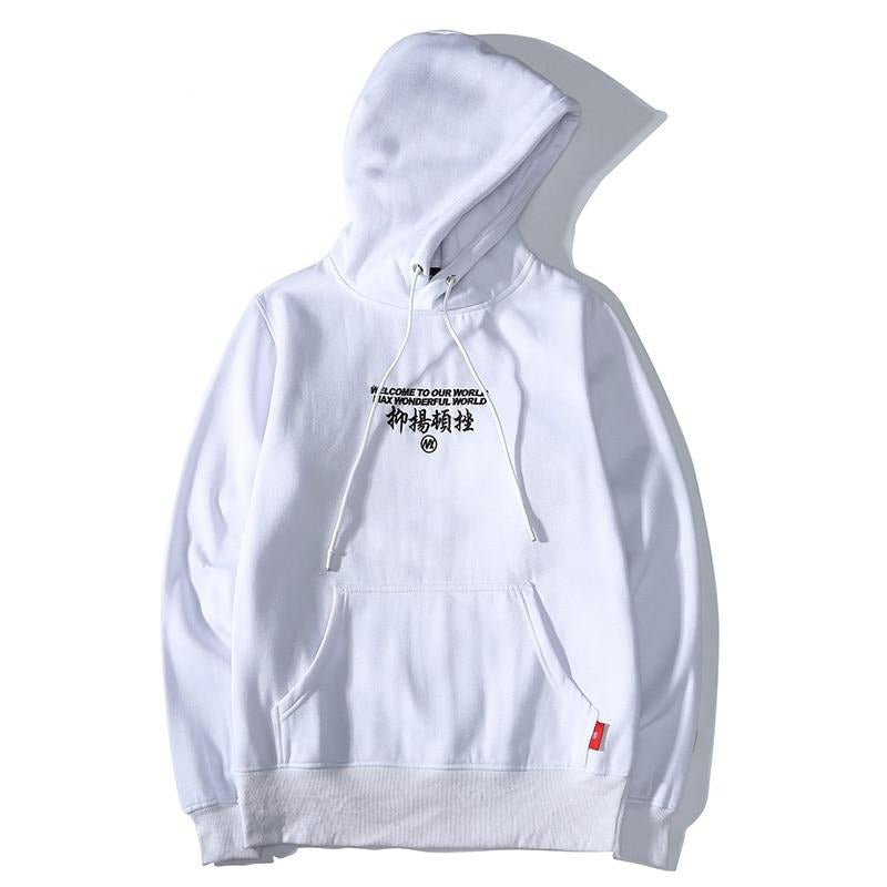 Hip Hop Embroidery Crane Hoodie