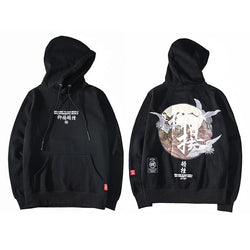 Hip Hop Embroidery Crane Hoodie