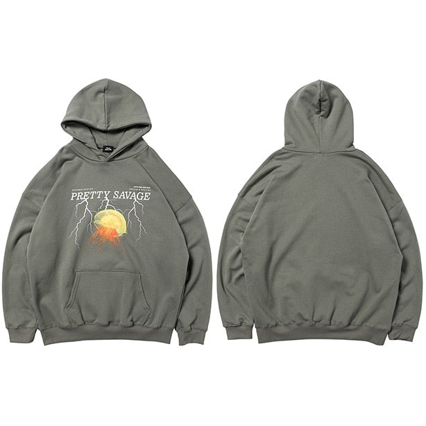 Hip Hop Lightning Print Hoodie