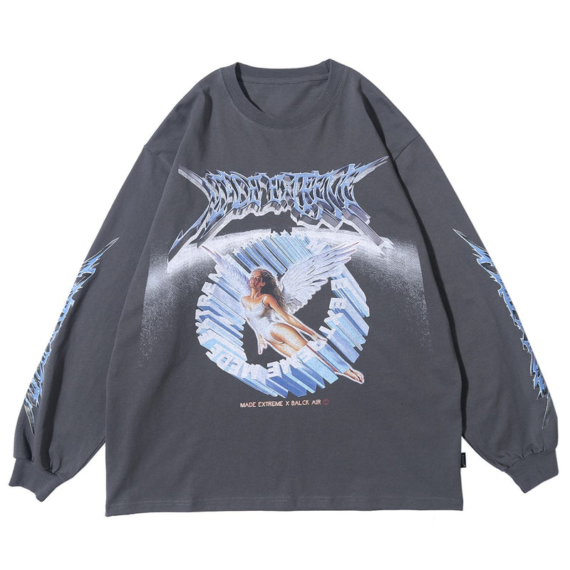 Vintage Angel Print Sweatshirt