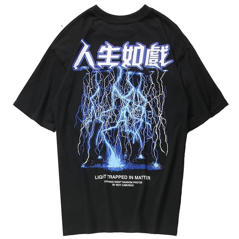 Hip Hop Lightning Print T-Shirt