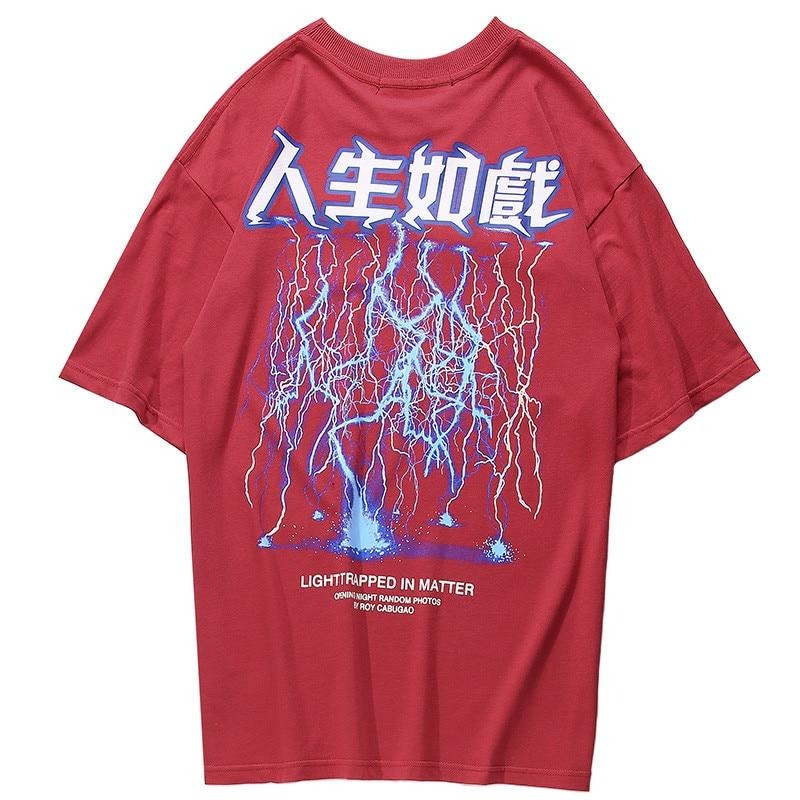 Hip Hop Lightning Print T-Shirt