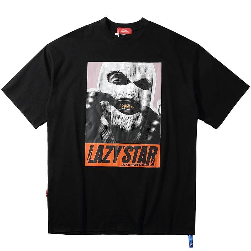 Masked Man Print Oversize T-shirt