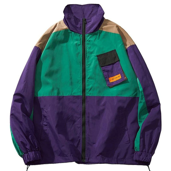 Retro Color Block Track Jacket