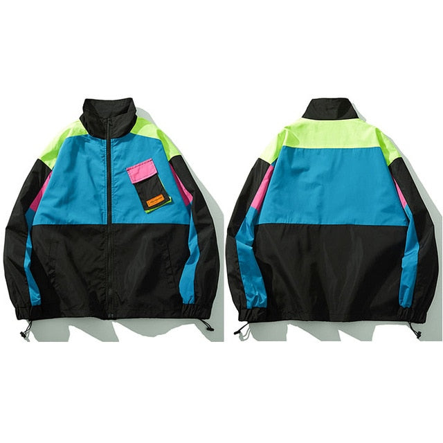 Retro Color Block Track Jacket