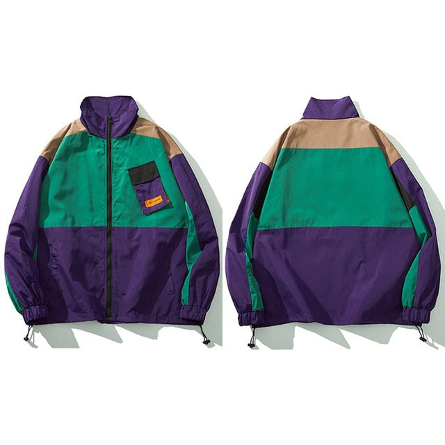 Retro Color Block Track Jacket