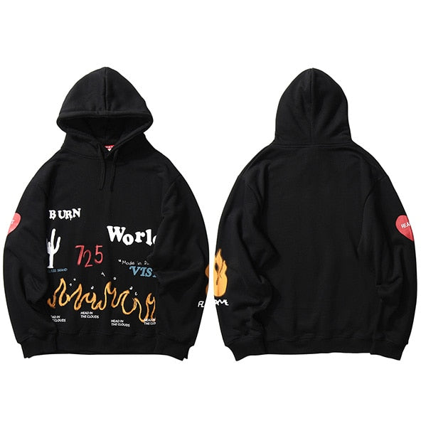 Fire Flame Graffiti Hip Hop Hoodie