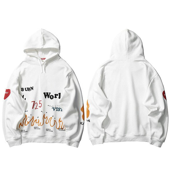 Fire Flame Graffiti Hip Hop Hoodie