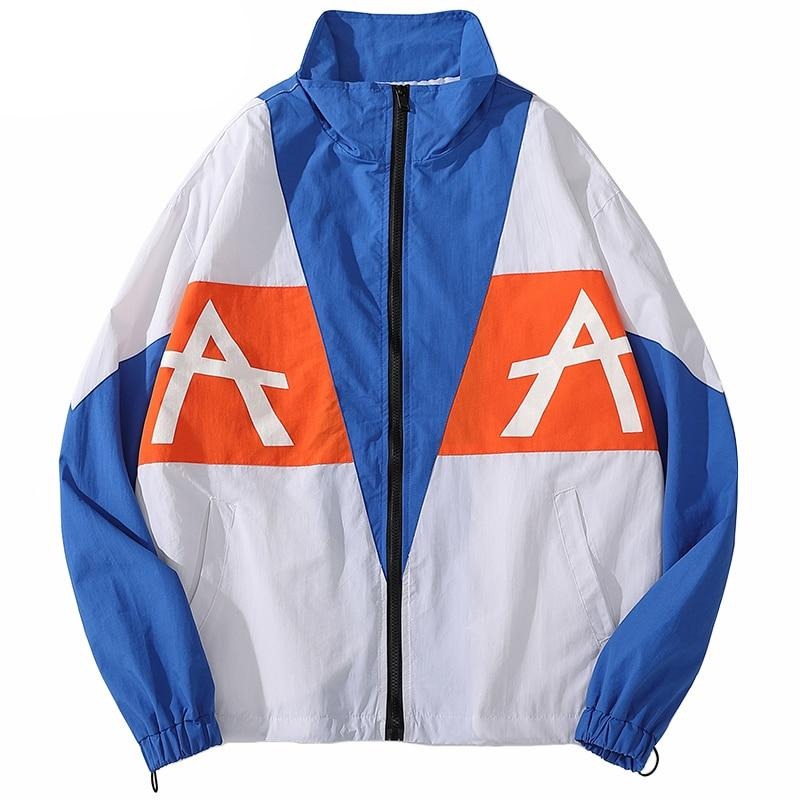 Track Style Color Patchwork Jacket