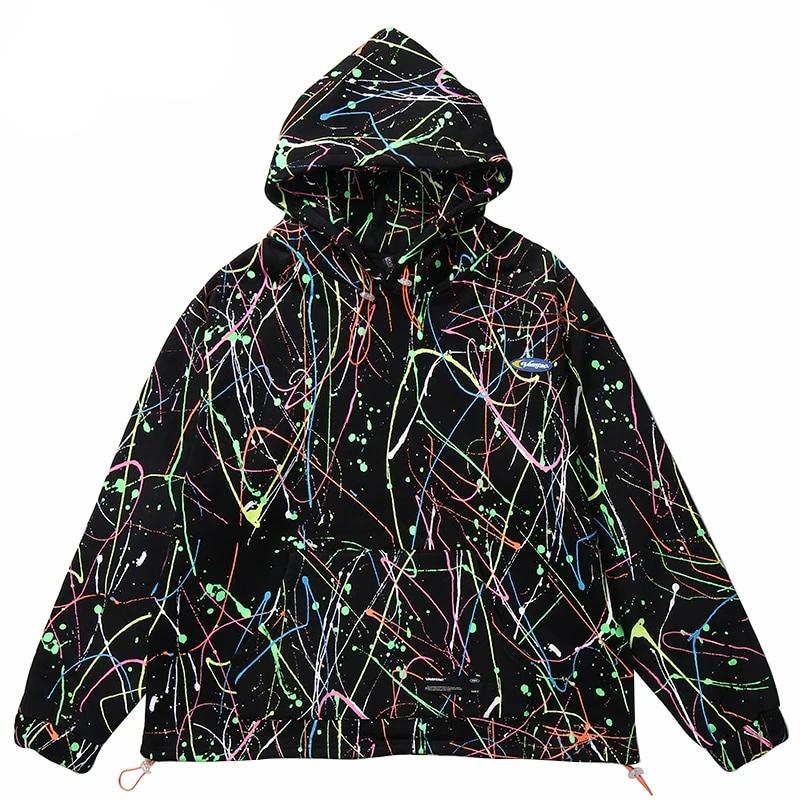 Colorful Ink Graffiti Print Hoodie