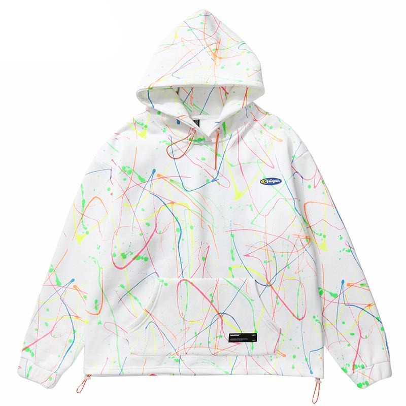 Colorful Ink Graffiti Print Hoodie