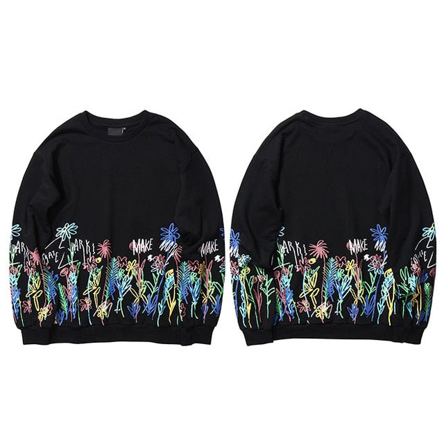 Colorful Daisy Flower print Sweatshirt