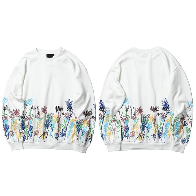 Colorful Daisy Flower print Sweatshirt