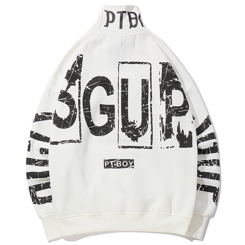 Big Letter Print Hip Hop Sweatshirts